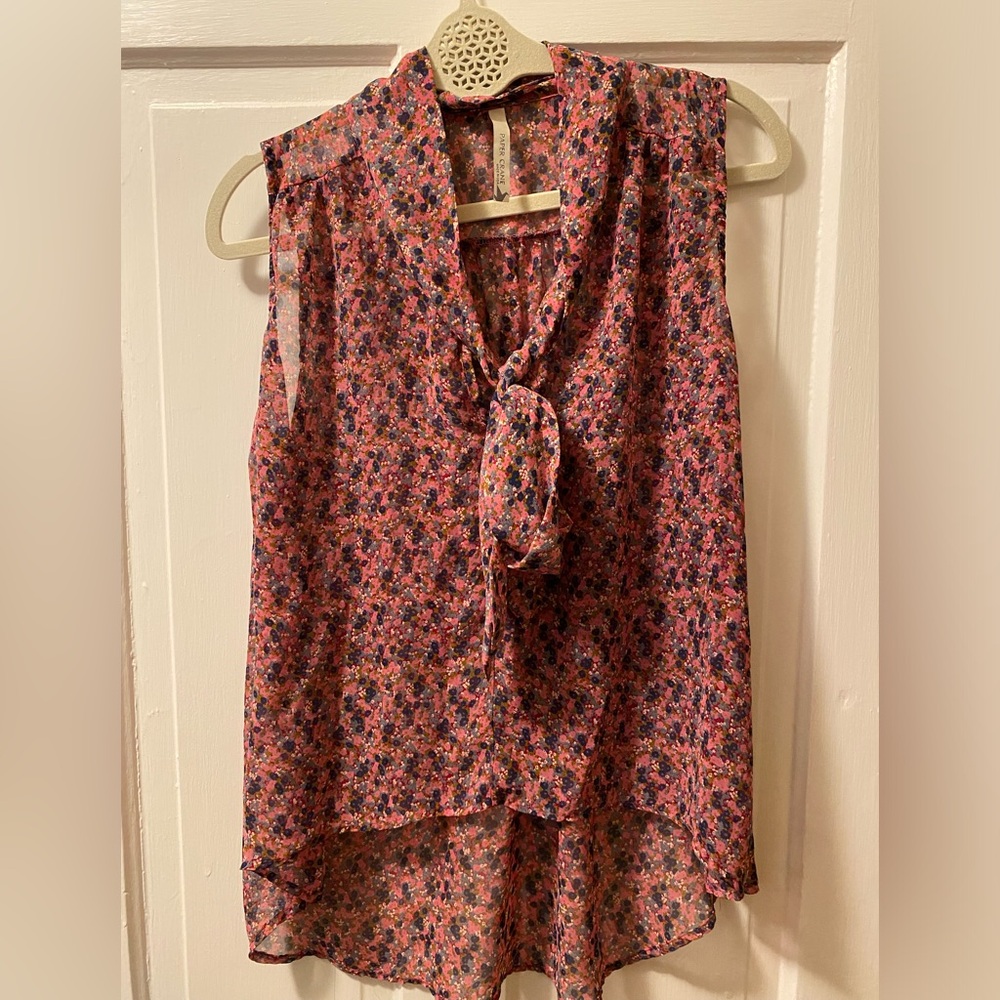 Paper Crane Floral Tie Blouse